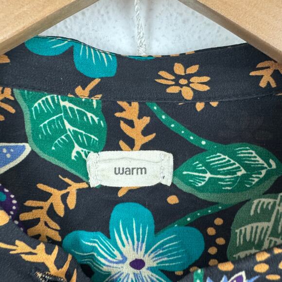 Warm Midnight Bloom Silk Blouse - Picture 4 of 6